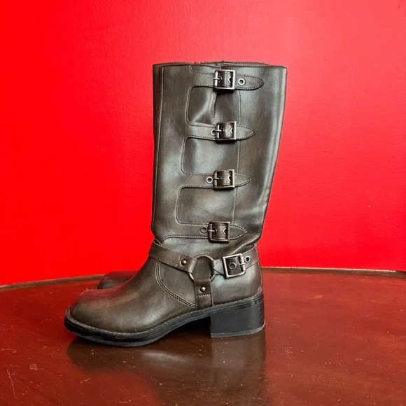 Brown Leather Knee-High Boots - Picture 10 of 11